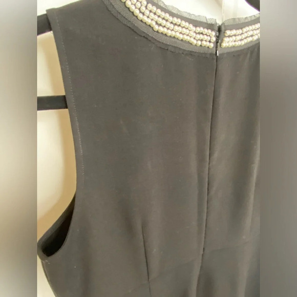 LOFT Pearl Detailed Collar Black Sheath Dress Sleeveless Cocktail Party … - Picture 9 of 12
